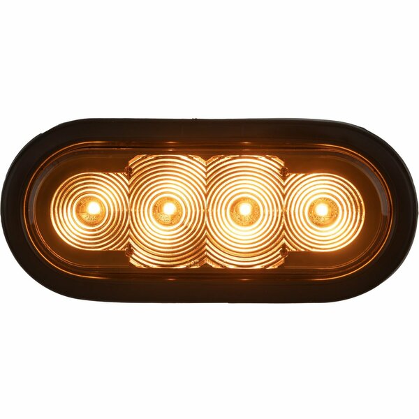 Buyers Products 6 Inch LED Oval Strobe Light with Amber LEDs and Amber Lens SL62AO
